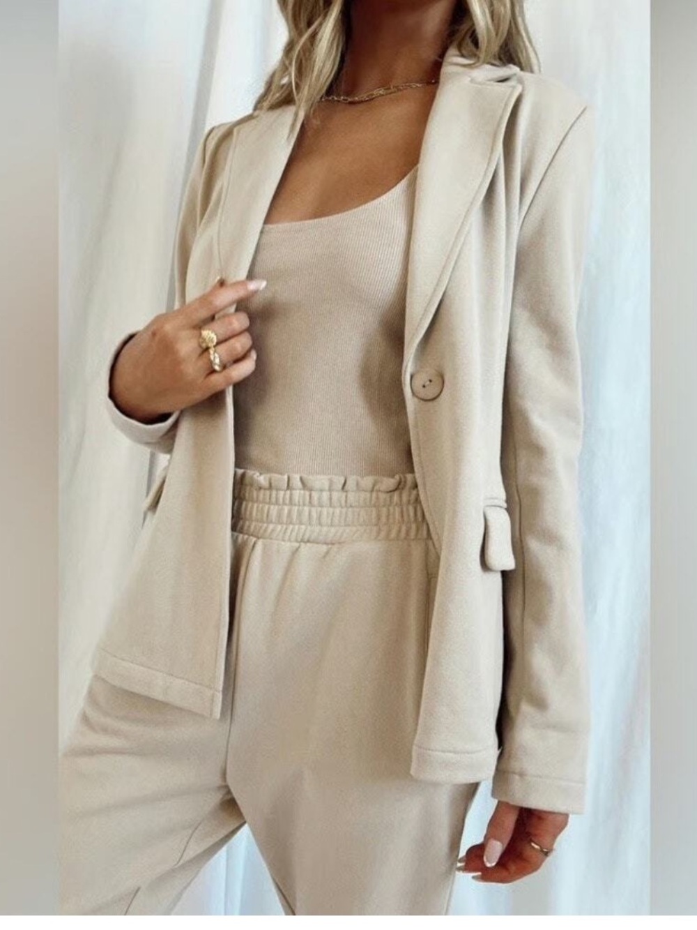 Show Me Your Mumu Cream Relaxed Blazer